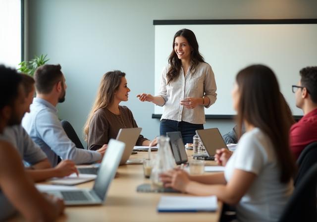 Bild eines Finanzbildungs-Workshops mit engagierten Teilnehmern und Trainer.