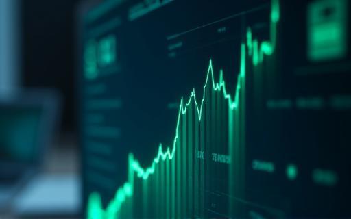 Animierter Linien-Chart, der finanzielles Wachstum darstellt.